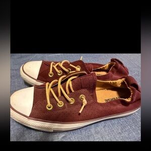 Converse Maroon Sneakers with White Toes